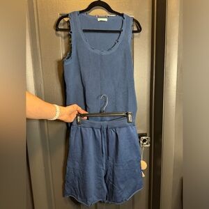 Tank and short set in navy by coofandy new never worn size small​​​​
